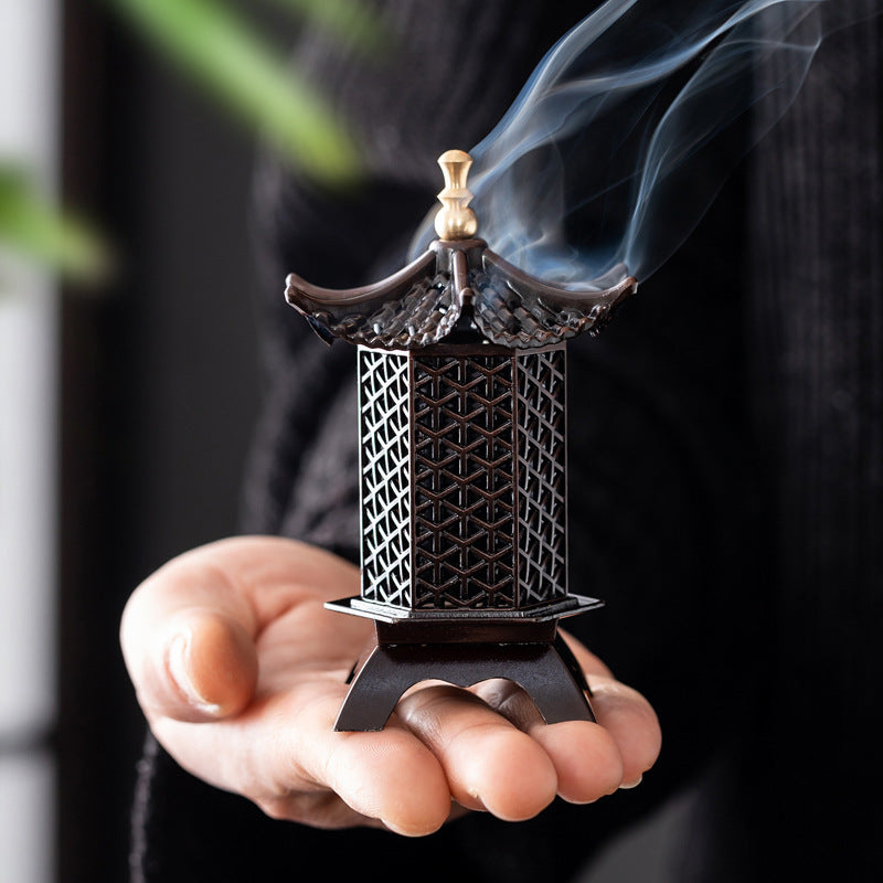 Antique Chinese aromatherapy burner Han and Tang palace lamp burner creative hollow plate incense burner household indoor tea ceremony ornament sandalwood burner