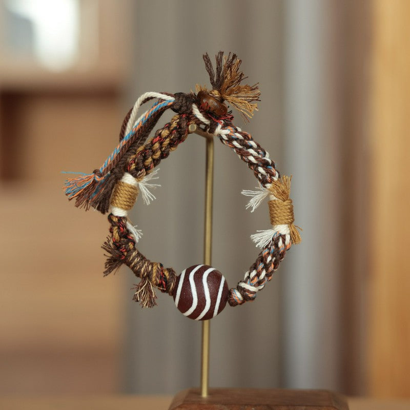 Buddha Stones Vintage Tibetan Dzi Bead Luck Rope Bracelet