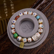 EverestArtstudios Yak Bone Seed-Pattern Inlay Bracelet