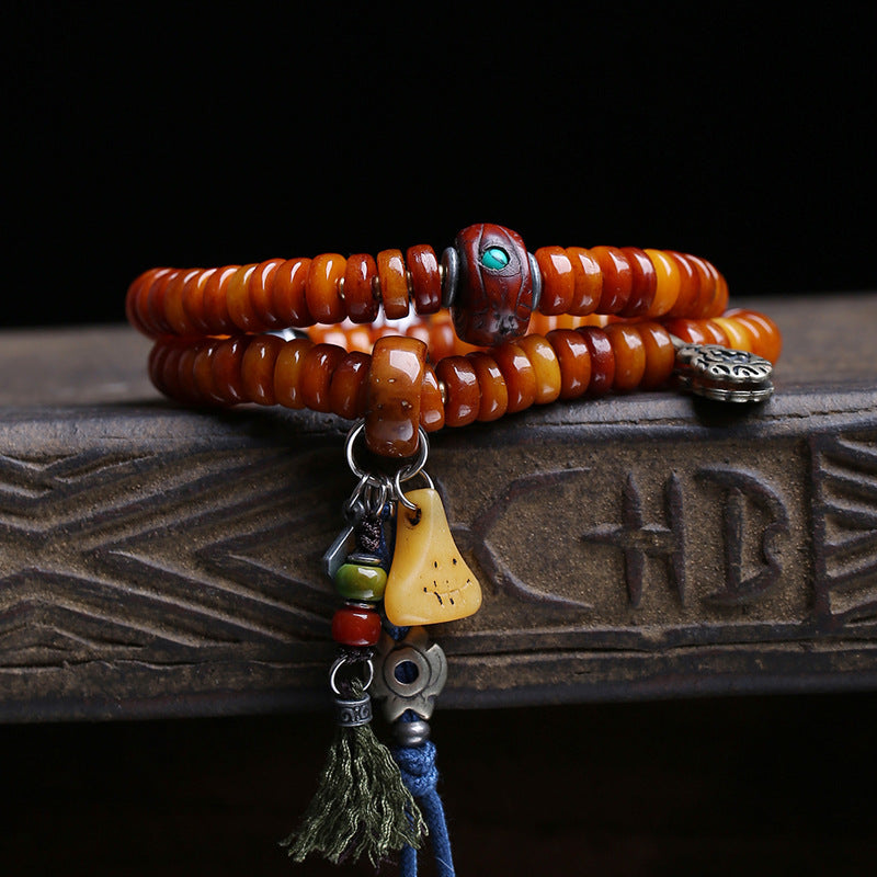 Tibetans return yak bones 108 Buddha beads, plate beads, multi-circle bracelets, phoenix eyes, Bodhi agate, God of Wealth, coconut accessories
