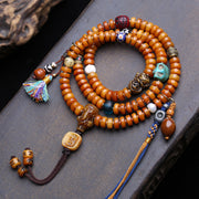 Tibetan return yak bone plate beads 108 Buddha beads rosary beads camel bone elephant god tee glazed purple gold mouse accessories