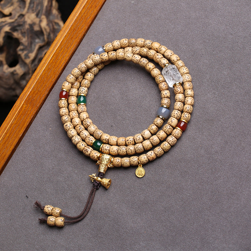 Natural Hainan Xingyue Bodhi Son 108 Buddha Beads, Rosary Beads, Bucket Beads, Tibetan Wenwan Multi-circle Bracelet, Play Beads