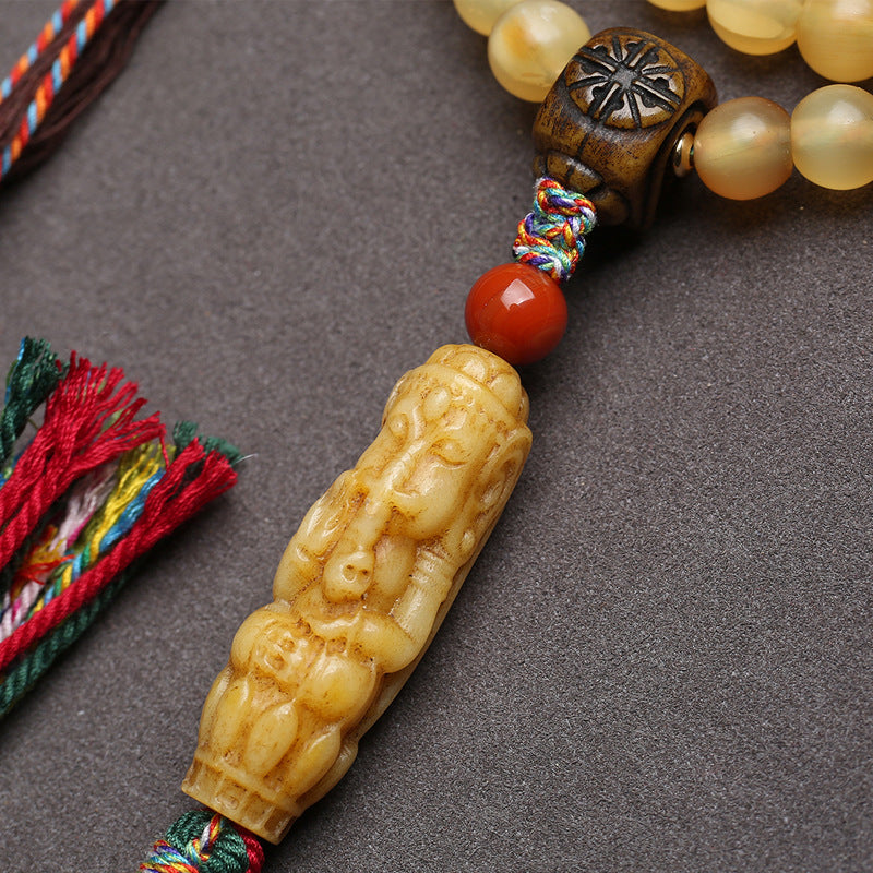 108 Buddha beads in natural Tibetan areas, multi-circle bracelet feeder, agate return bone accessories, Wenwan neck hanging jewelry.