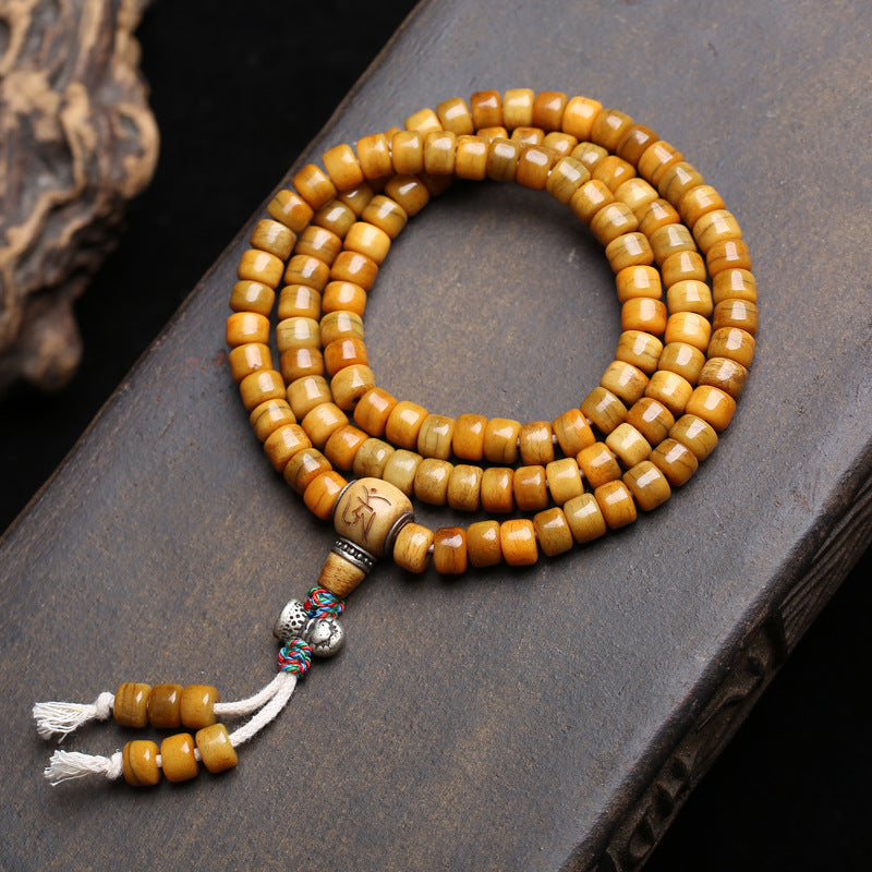 Tibetan return yak bone bucket beads 108 Buddha beads plate play beaded agate line beads dzi beads copper Gawu box accessories