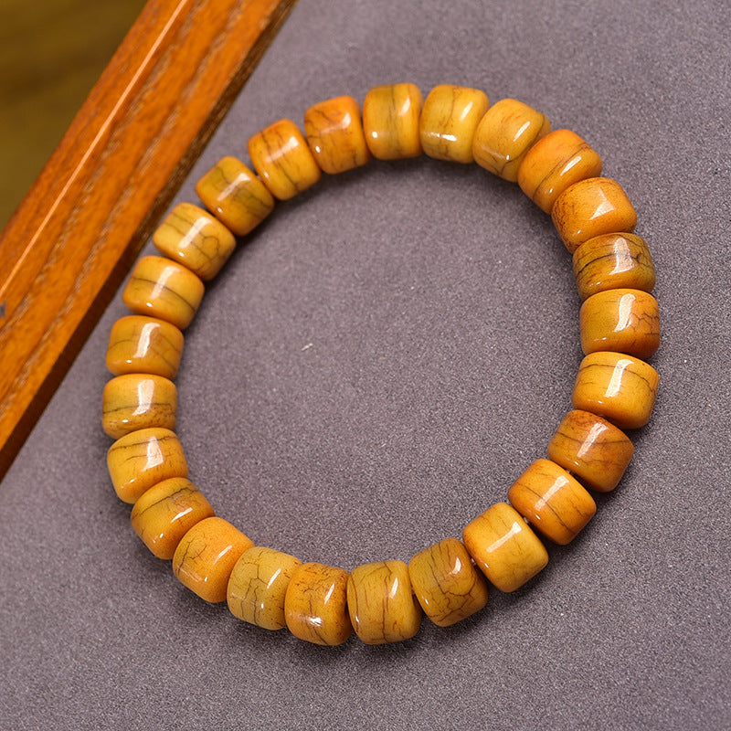 EverestArtstudios Bone Barrel Bead Color Accent Bracelet