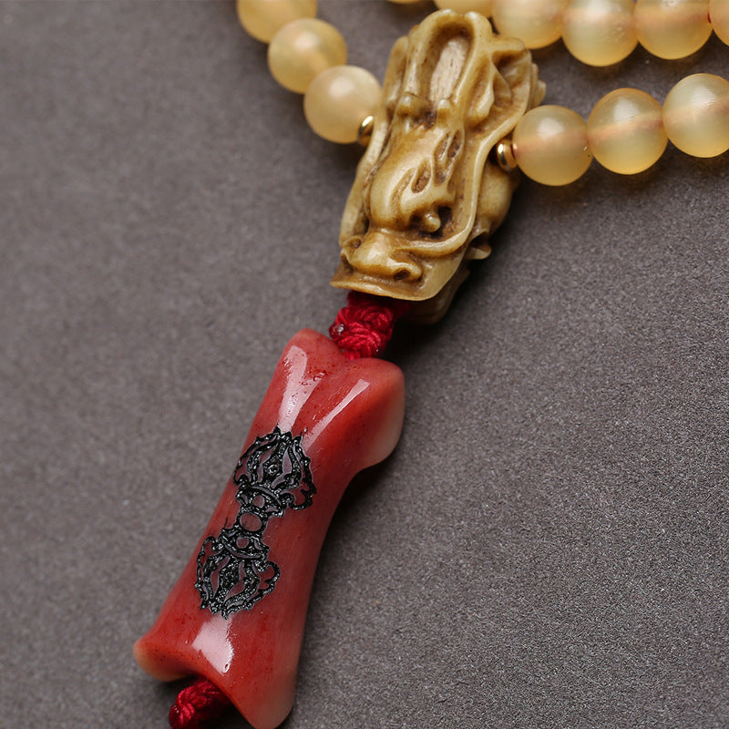 108 Buddha beads in natural Tibetan areas, multi-circle bracelet feeder, agate return bone accessories, Wenwan neck hanging jewelry.