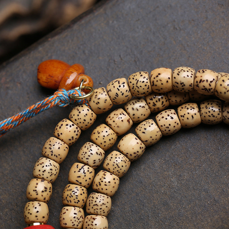 Tibetan Wenwan Rain Ear Thangka Pendant Neck Hanging Sandalwood Agate Accessories Natural Star Moon Bodhi 108 Buddha Beads