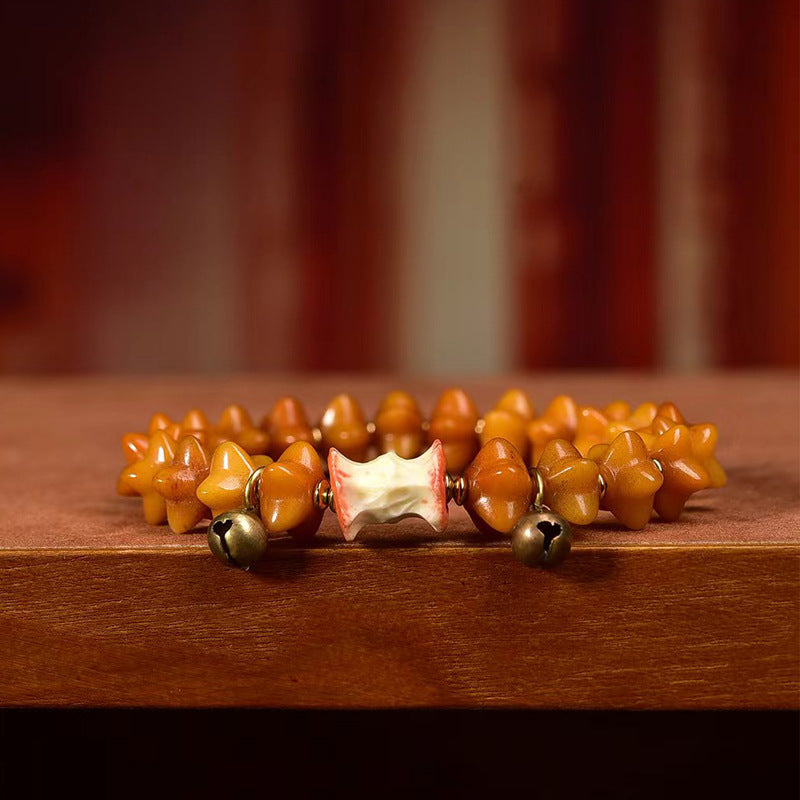 EverestArtstudios Yak Bone Star Bead Turquoise Accent Bracelet