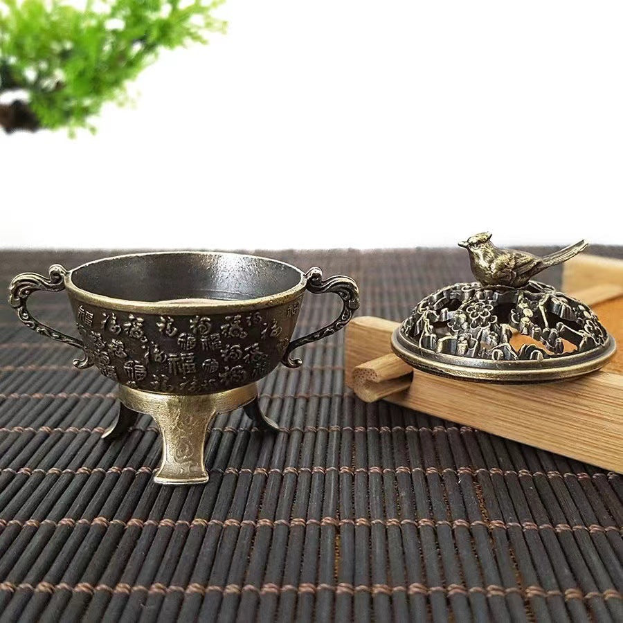Creativity Sanding Fu Zhi Xi to small incense burner aromatherapy burner incense insert ornament alloy incense road home living room
