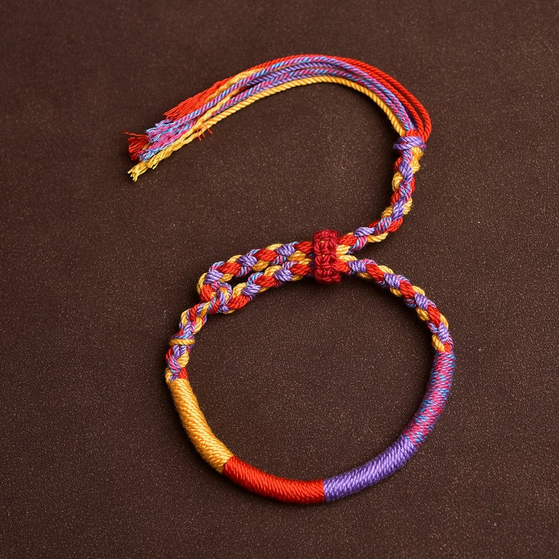 Buddha Stones Tibetan Multicolor Rope Folk Inspired Bracelet
