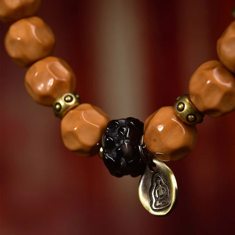 EverestArtstudios Monkey Head Bodhi Seed Agate Accent Bracelet