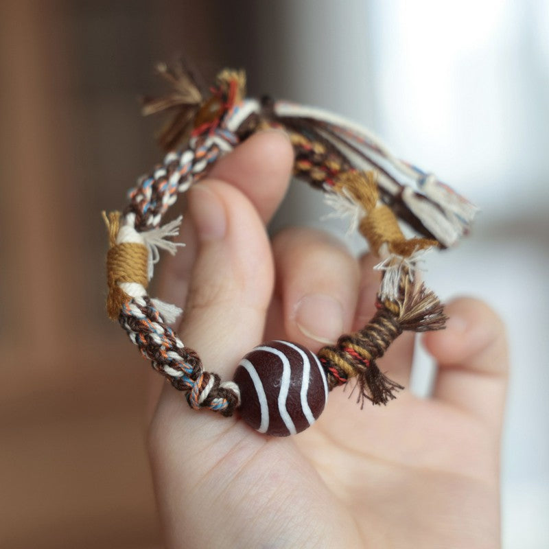 Buddha Stones Vintage Tibetan Dzi Bead Luck Rope Bracelet