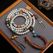 Natural Xingyue Bodhi bucket beads 108 Buddha beads diagonally across the sweater chain Tibetan cultural and play Guochao literary and artistic fringed rosary beads