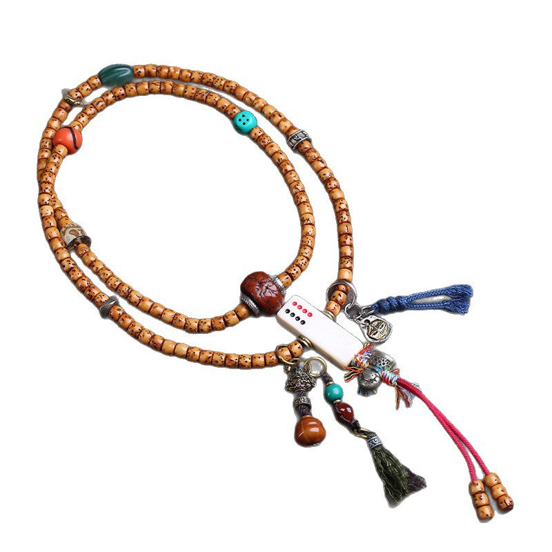 Tibetan Wenwan Buddha Beads 108 Old Seeds Star Moon Bodhi Sub-bucket Beads Rosary Beads Phoenix Eye Bodhi Material Agate Accessories