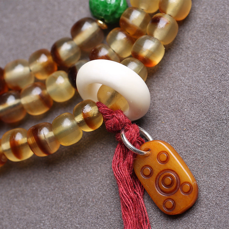 Natural Golden Armor 108 Buddha Beads, Turtle Barrel Bead Plate Play Beaded Old Bone Tee Diamond Bodhi Horn Accessories