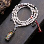 Natural Hainan Xingyue Bodhi Seed 108 Buddha Beads Barrel Beads Agate Tiger Teeth Dzi Beads White Crystal Gawu Box Accessories