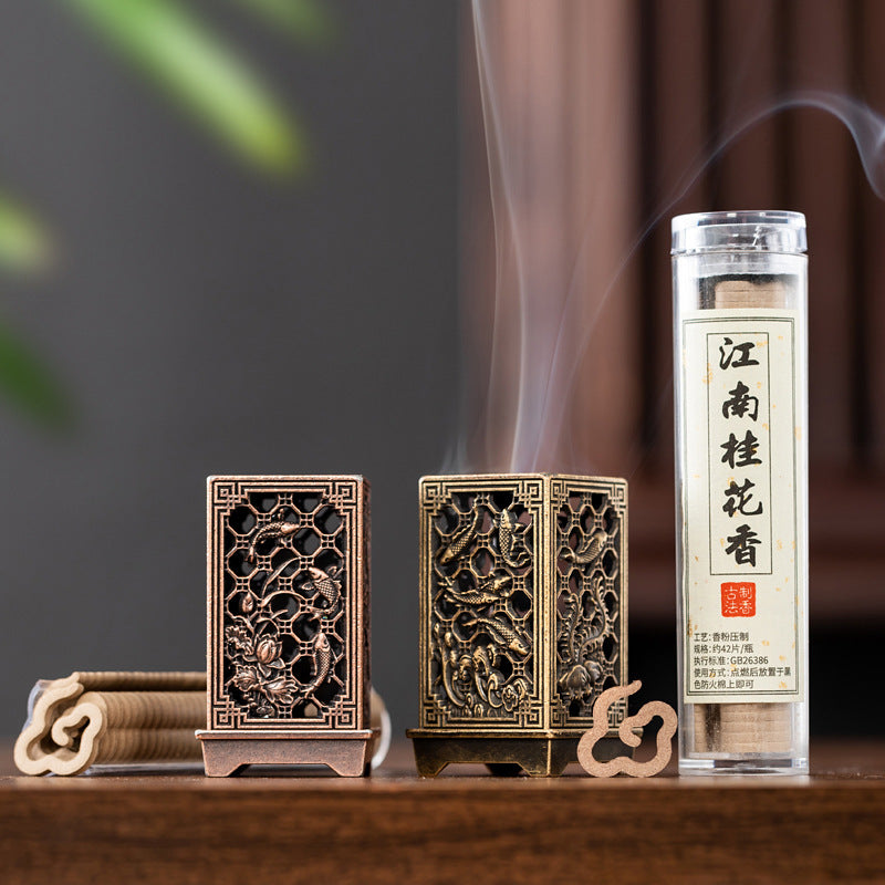 Colección de mini incensarios cuadrados calados