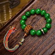 EverestArtstudios Jade-Look Bead Ghau Charm Bracelet