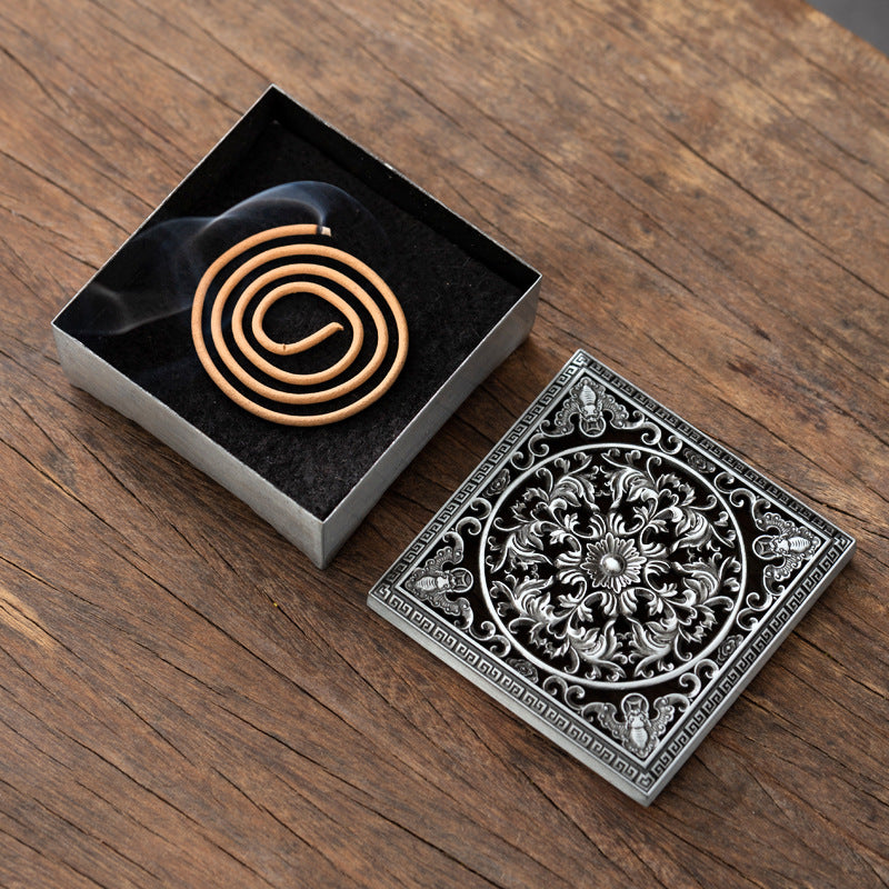 Boîte encens carrée ajourée