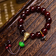 EverestArtstudios Reclaimed Deep Red Turtle Bead Copper Accent Bracelet