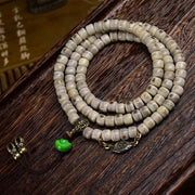 EverestArtstudios Vintage Yak Bone Antique Copper Auspicious Wan 108-Bead Mala