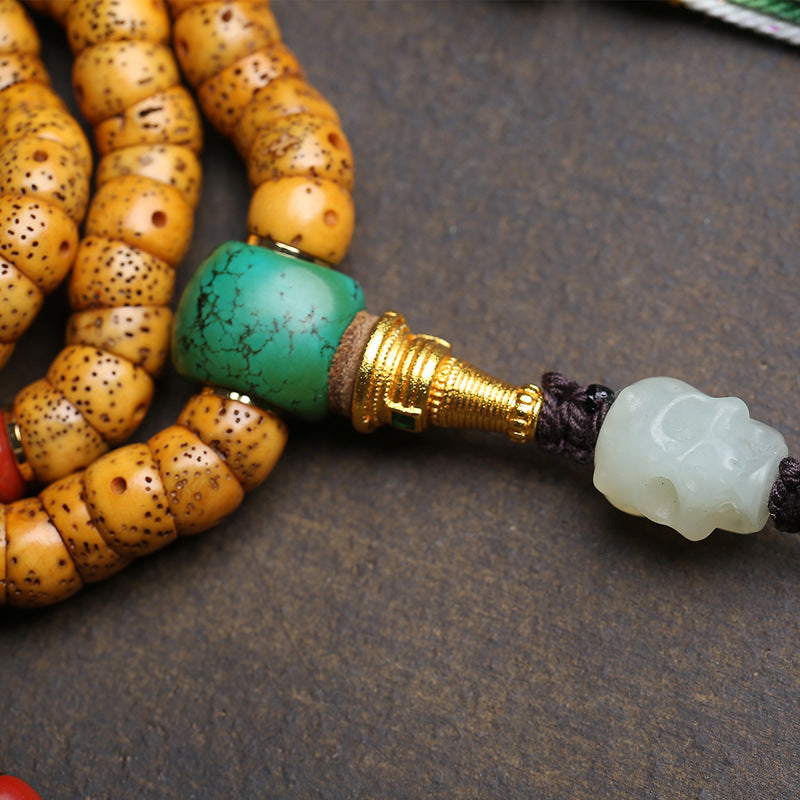 Natural Star and Moon Bodhi Child Large Intestine Beads 108 Buddha Beads Plate Play Beaded Obsidian Coconut Turquoise Agate Accessories