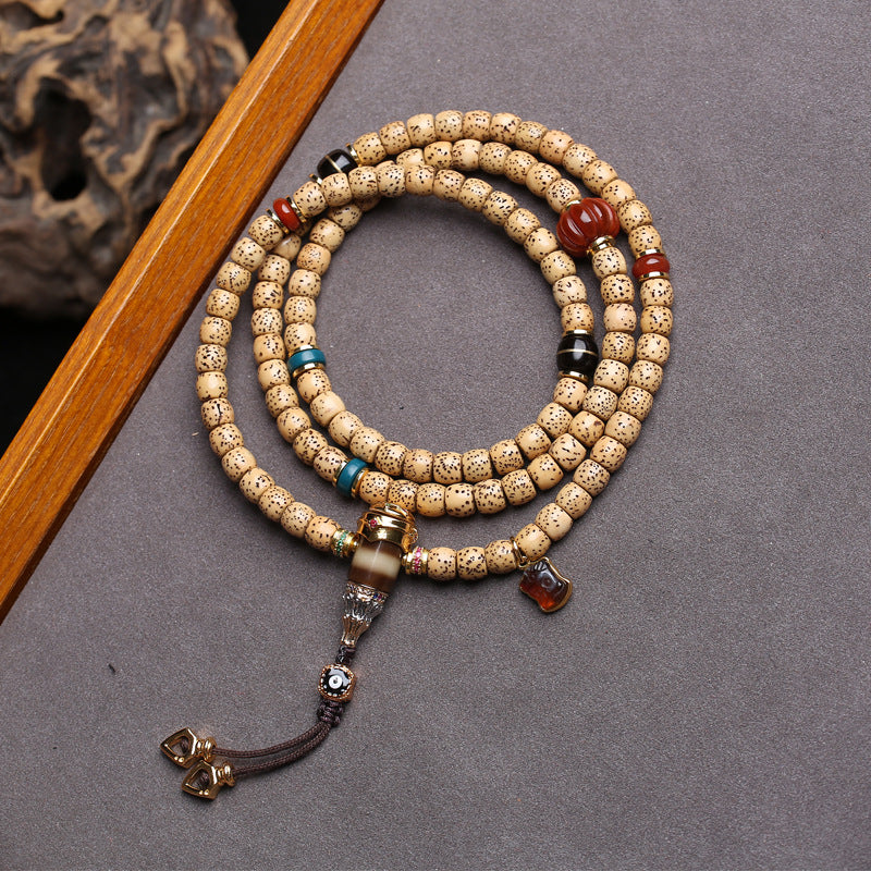 Natural Hainan Xingyue Bodhi Son 108 Buddha Beads, Rosary Beads, Bucket Beads, Tibetan Wenwan Multi-circle Bracelet, Play Beads