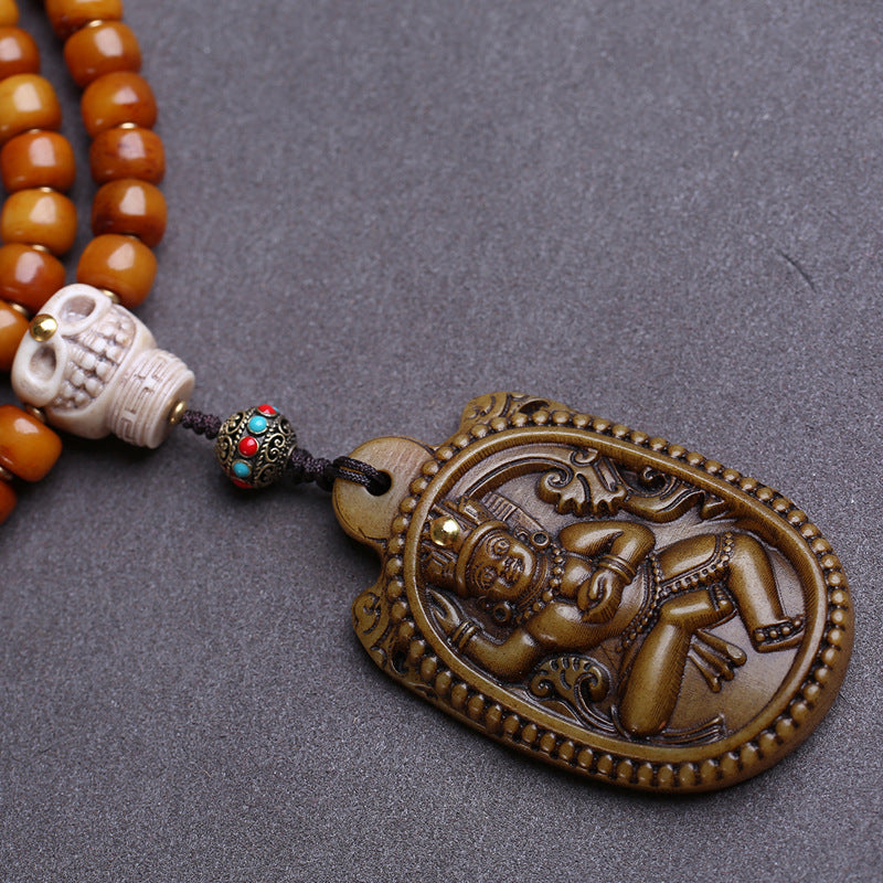 Tibetan return yak bone bucket beads 108 Buddha beads rosary beads engraving diamond yoga mother pendant camel bone accessories