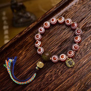 EverestArtstudios Agate Medicine Bead Red Eye Bracelet