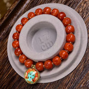 EverestArtstudios Camel Bone Dice Bead Green Tara Charm Bracelet