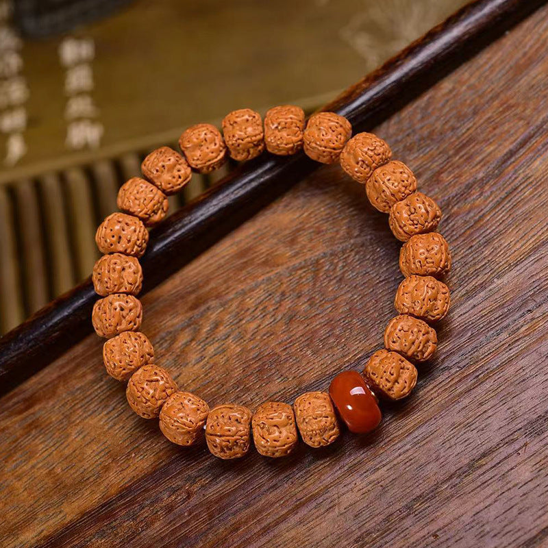 EverestArtstudios Vajra Bodhi Seed Agate Accent Bracelet