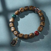 EverestArtstudios Camel Bone Dice Engraved Inlay Bracelet