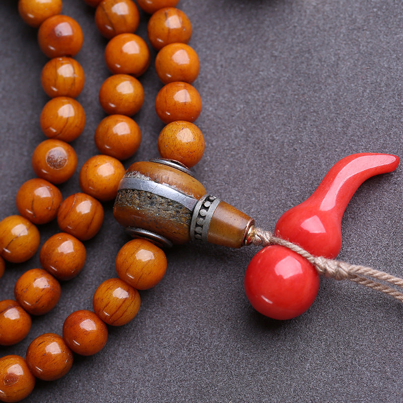 108 round beads of Tibetan returned camel bone, Buddhist beads, rosary beads, warehouse, Tangkagawu box, side hanging yak bone accessories.