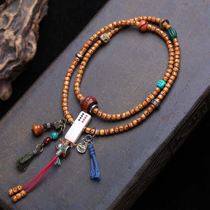 Tibetan Wenwan Buddha Beads 108 Old Seeds Star Moon Bodhi Sub-bucket Beads Rosary Beads Phoenix Eye Bodhi Material Agate Accessories