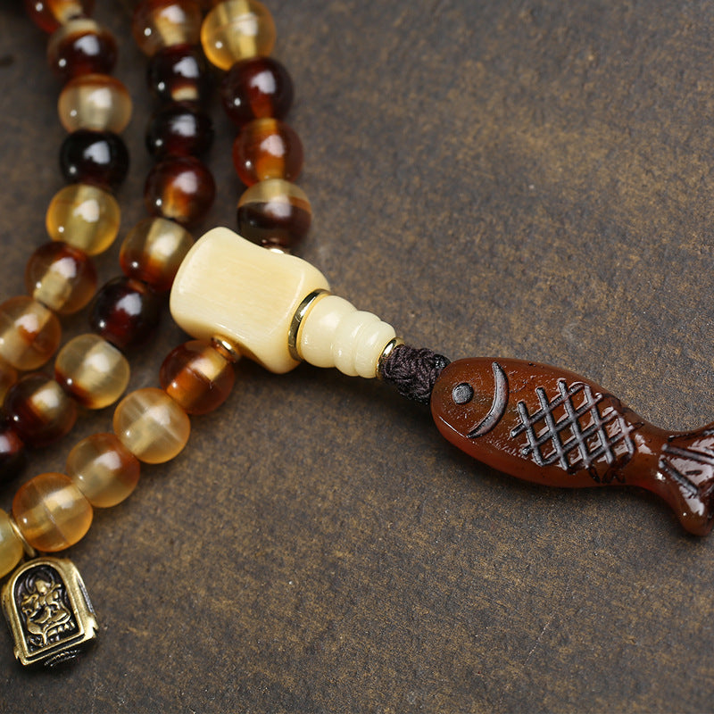 Natural Turtle Golden Armor 108 Buddha Beads Multi-circle Bracelet Reflux Bone Tee Running Circle Feeder Dice Accessories