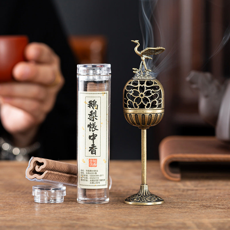 Douyin explosion wing spreading small crane palace lamp stove high foot stove alloy Chinese aromatherapy stove household indoor incense ornament