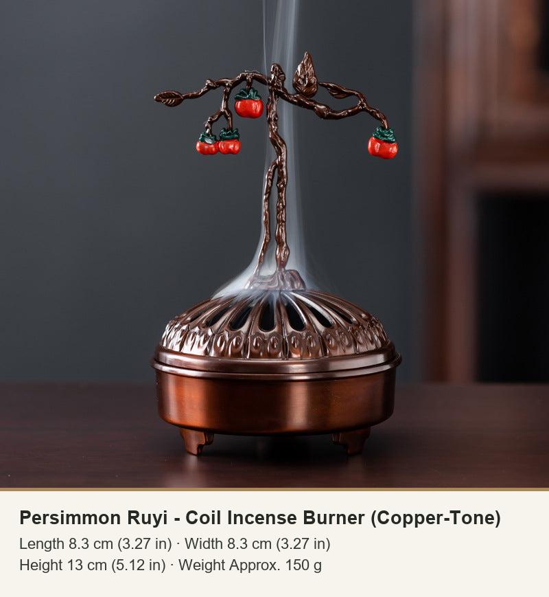 Incensario Ruyi de caqui para espirales