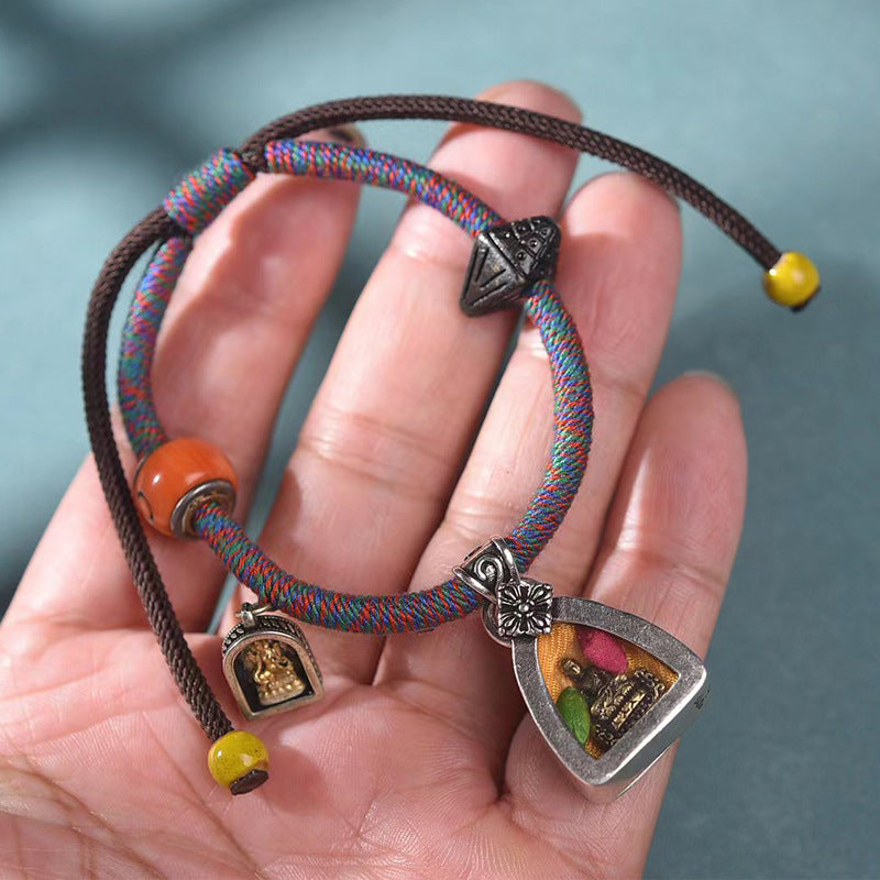 EverestArtstudios Medicine Buddha Ghau Pendant Woven Bracelet