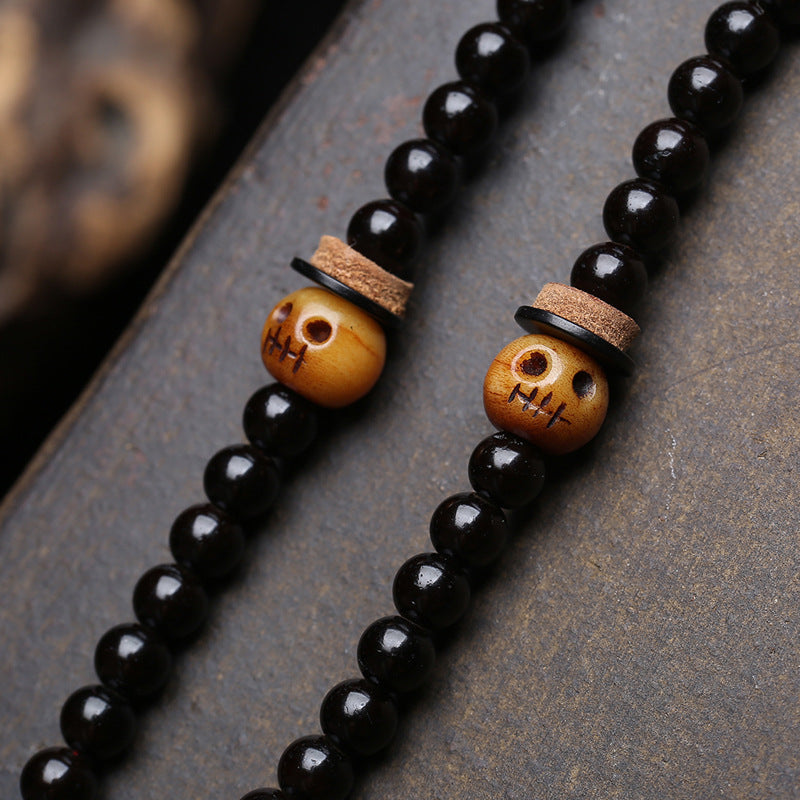 108 natural coconut beads, rosary beads, round beads, Wenwan reflux bone, Dumby three-eye dzi beads, accessories plate, playing beads.