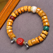 EverestArtstudios Bone Sculpted Bead Buddha Charm Bracelet