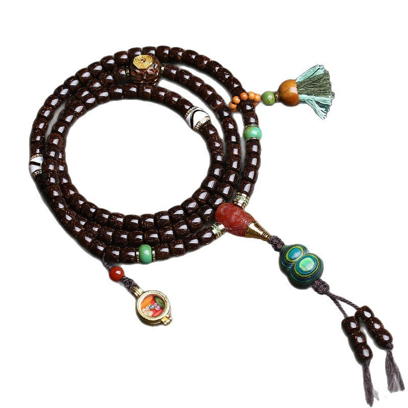 Natural Coconut Pot Beads 108 Buddha Beads Multi-circle Bracelet Black and White Craft Beads Dzi Beads Red Agate Gawu Box Accessories