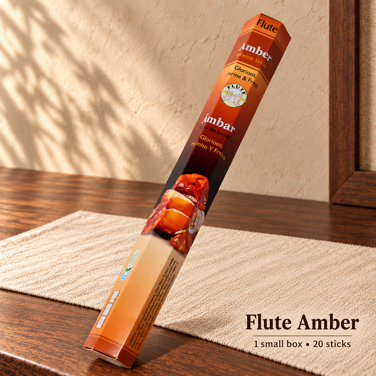 Flute Amber — 20 sticks / one small box
