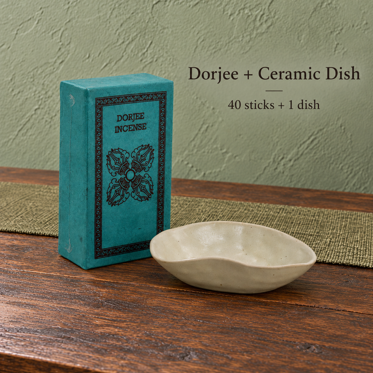 PTSX-TB778779405420-14 | Dorjee / 40 sticks / with dish | 40 sticks + ceramic dish