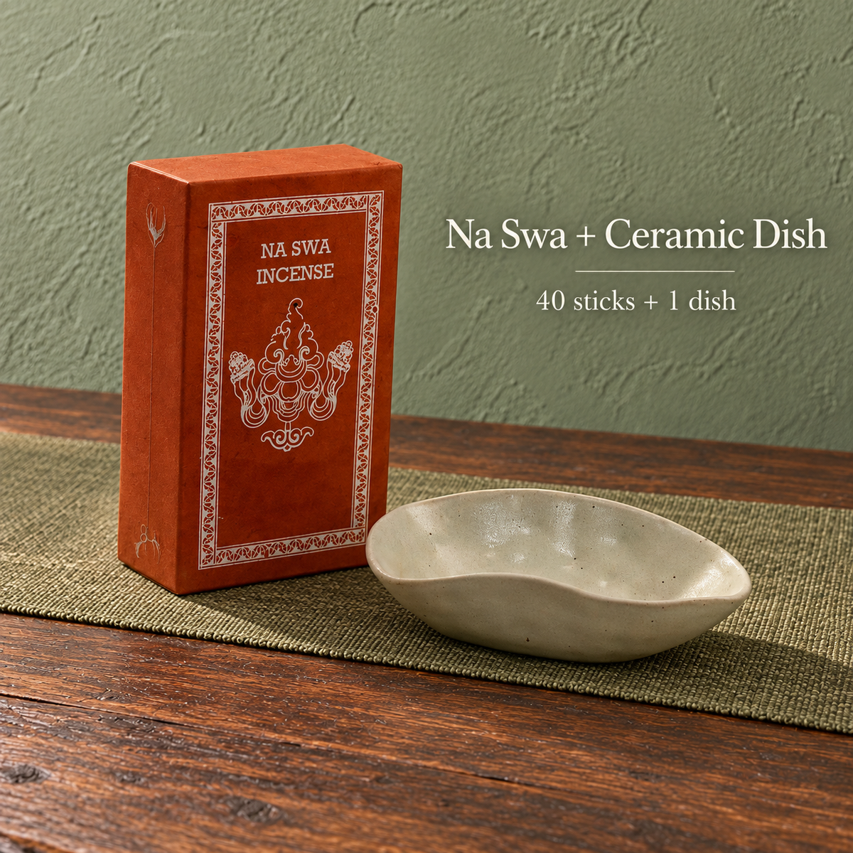 PTSX-TB778779405420-15 | Na Swa / 40 sticks / with dish | 40 sticks + ceramic dish