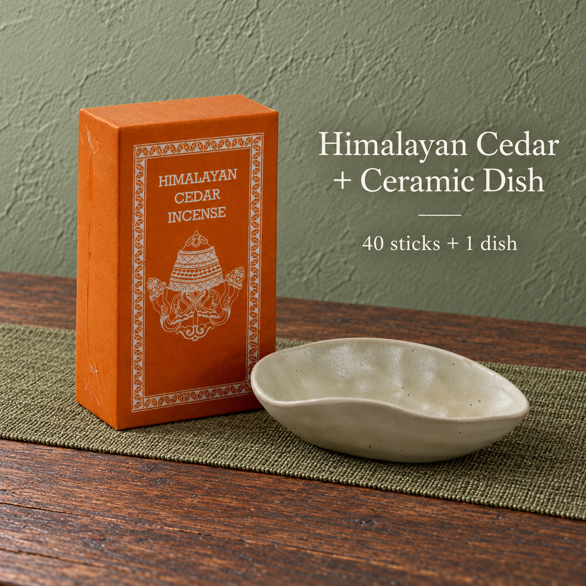 PTSX-TB778779405420-17 | Himalayan Cedar / 40 sticks / with dish | 40 sticks + ceramic dish
