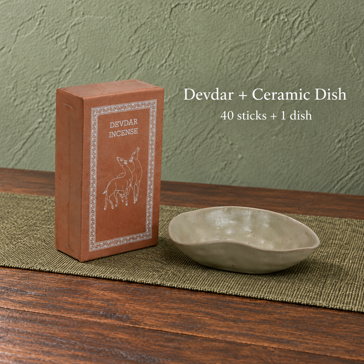 PTSX-TB778779405420-18 | Devdar / 40 sticks / with dish | 40 sticks + ceramic dish
