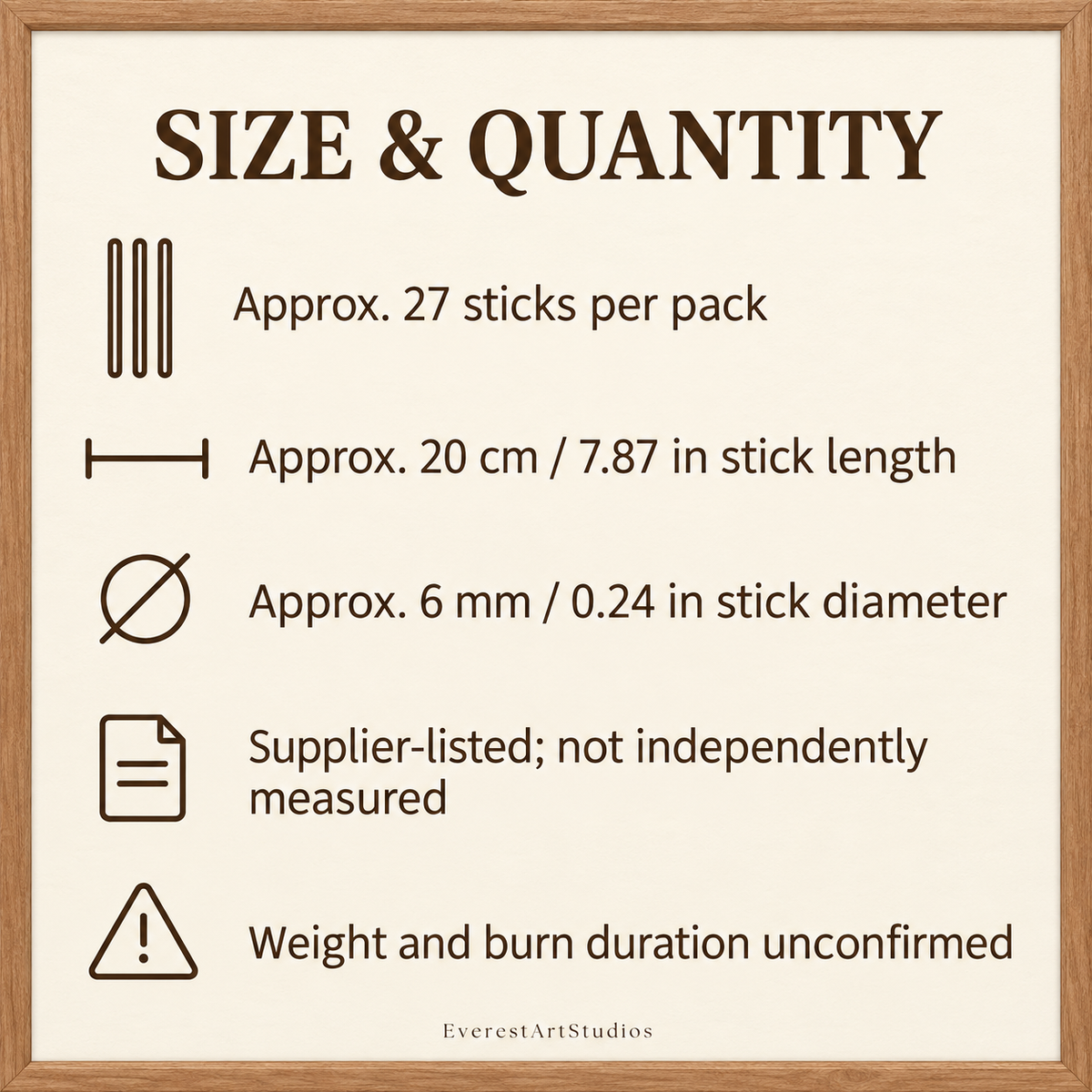 DRIB Coreless Incense — One Wrapped Pack, Approx. 27 Sticks | size