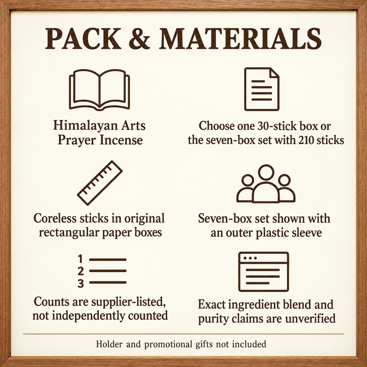 Himalayan Arts Prayer Incense — Seven Selections & Seven-Box Set | pack