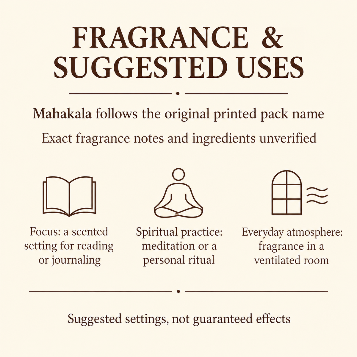 Mahakala Incense — 34-Stick Gift Box or 30-Stick Wrapped Tube — uses
