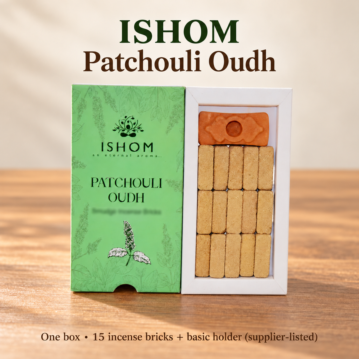 ISHOM Incense Bricks — 11 Fragrance Selections, 15 per Box with Basic Holder | variant-01